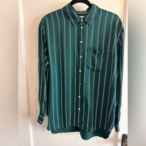 Madewell Satin Oversized Boyshirt in Stripe